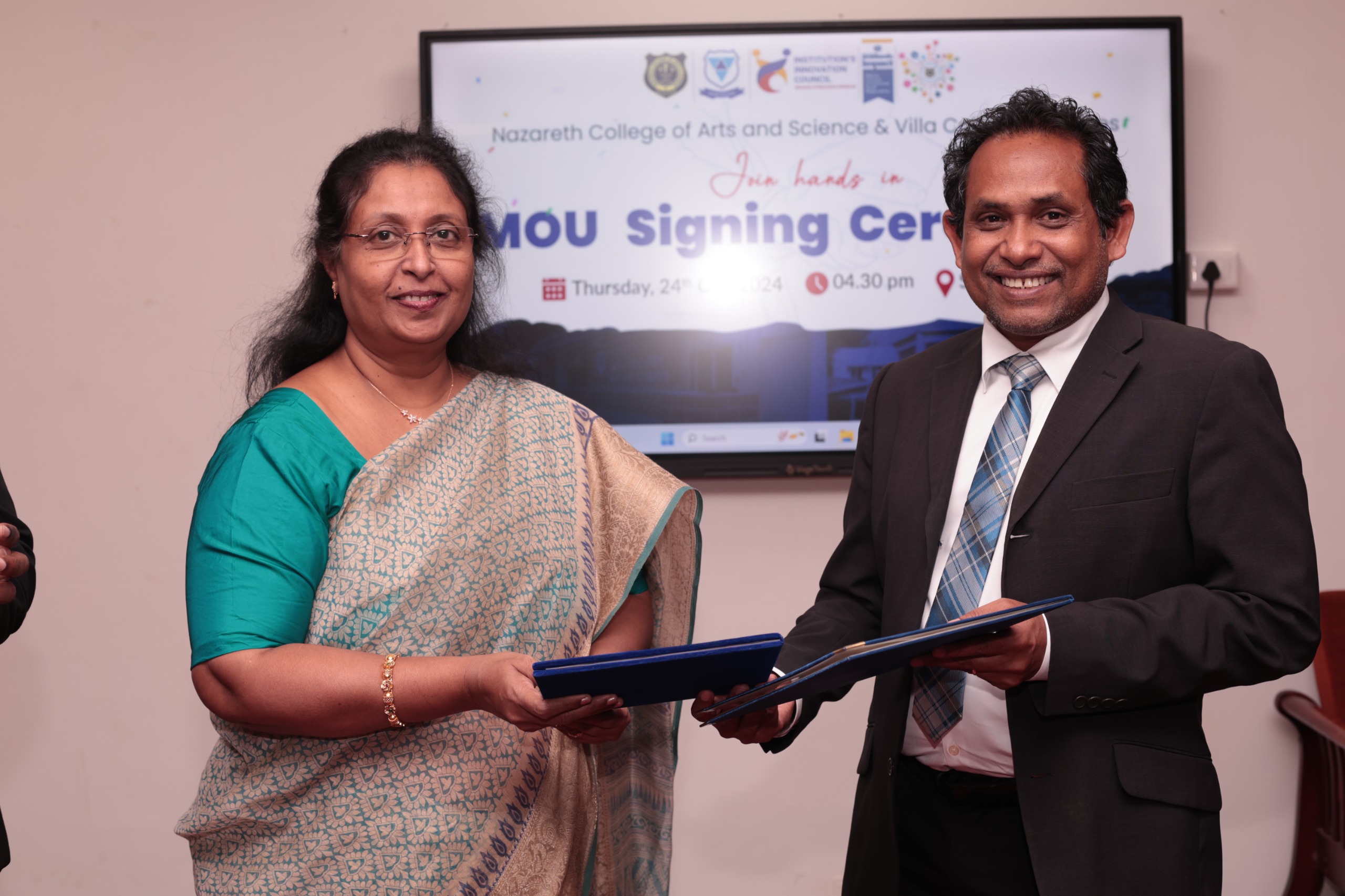 VILLA COLLEGE HAS SIGNED A MEMORANDUM OF UNDERSTANDING (MOU) WITH NAZARETH COLLEGE OF ARTS AND SCIENCES IN CHENNAI, INDIA