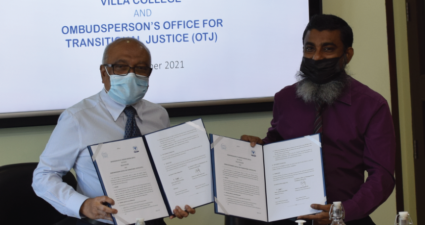 MOU SIGNED BETWEEN VILLA COLLEGE AND OTJ