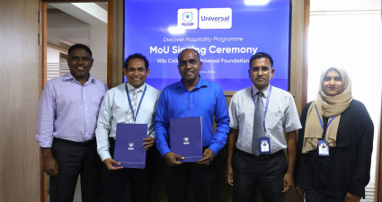 VILLA COLLEGE SIGNS MOU WITH UNIVERSAL FOUNDATIONS TO COMMENCE THE 6TH BATCH OF THE DISCOVER HOSPITALITY PROGRAMME